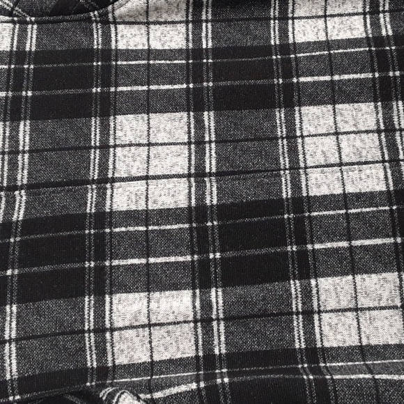 Steve Madden Black & White Cream Buffalo Plaid Sherpa Fleece Jacket - Picture 6 of 8